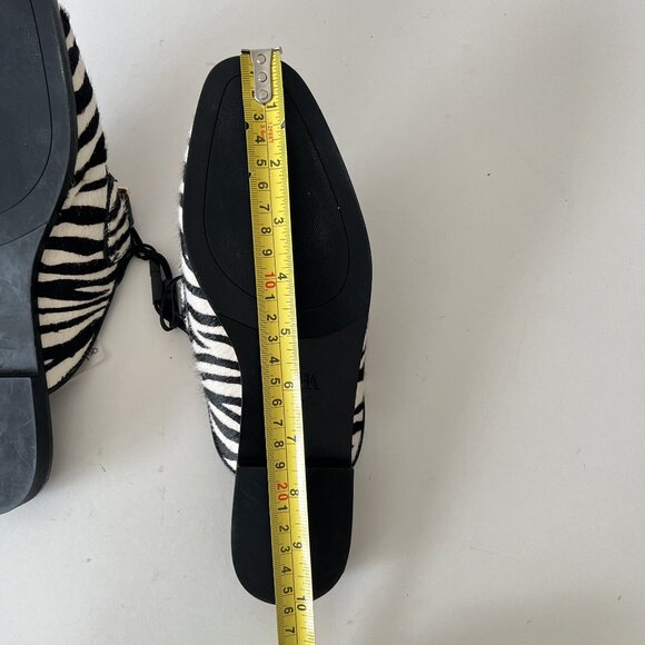 NEW ZARA Calf Hair Leather Zebra Print Mules Open Back Loafer - Picture 16 of 16
